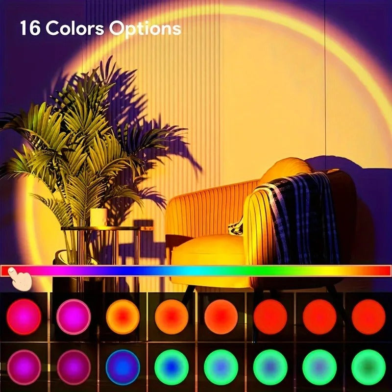 Sunset Projection Lamp - Ambient LED Light for Bedroom, Living Room & Dorm